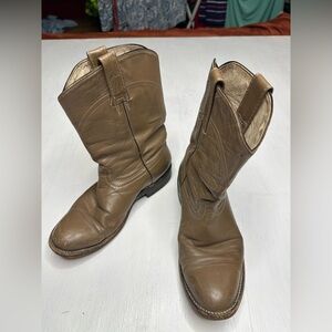 Vintage Cowtown Leather Western Roper Boots Women’s 5.5 B Handmade Mexico